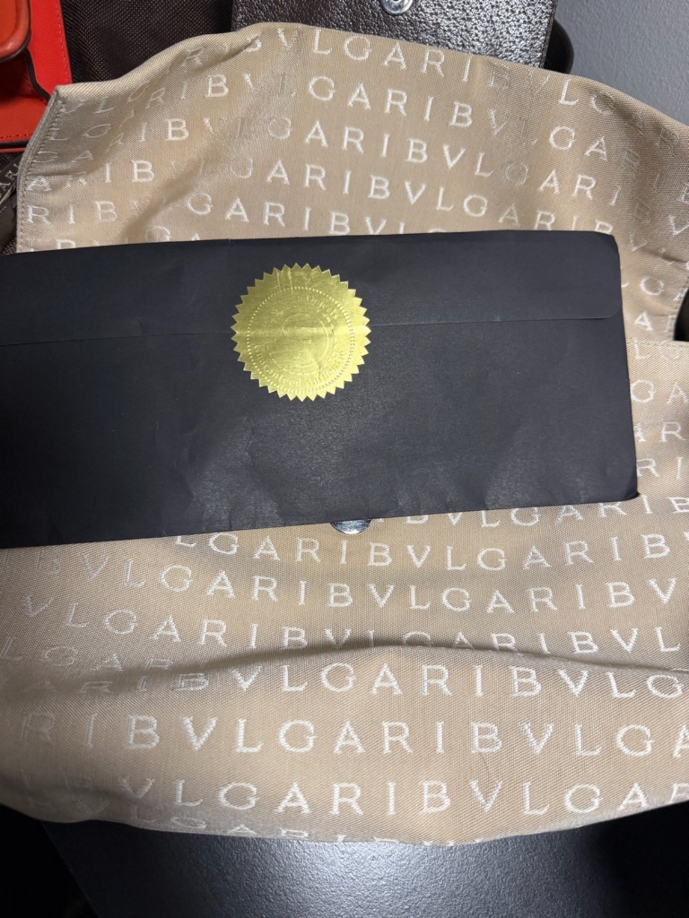 Bulgari Beige and Brown Logo Shoulder Bag with sealed COA - Picture 10 of 10